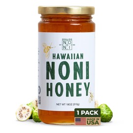 Healing Noni - Hawaiian Honey - Farm Direct - 1-Pack Glass Jar 18oz