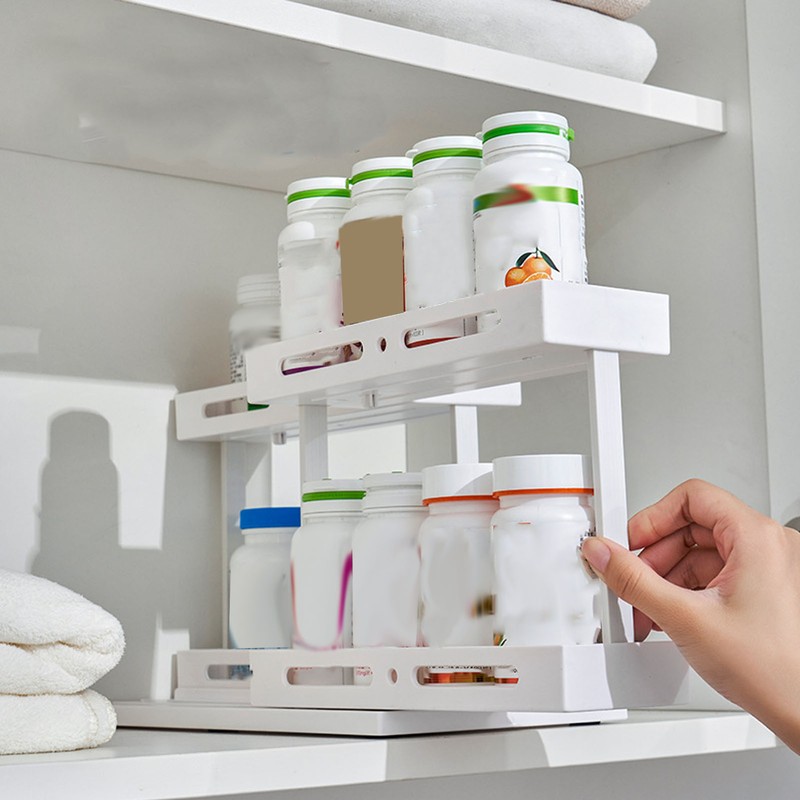 Pull Rotate Spice Rack Multifunctional Large Capacity Durable Stable 2