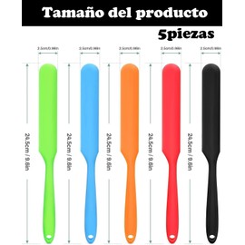 5 Miserables de Silicona, Espátula de Silicona, Utensilios de Cocina, Multicolor, Set de 5 Colores, Ideal para Hornear y Cocinar, Espátulas de Alta Resistencia, No Rayan Sartenes