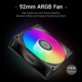 PCCOOLER CPS R300 ARGB Air CPU Cooler, Next-Gen 3 Heatpipes Air Cooler, Hydraulic Bearing 2200RPM High Pressure 92mm Fan, 150W TDP CPU Air Cooler,for AMD AM4/AM5/Intel LGA 115X/1200/1700/18XX Black