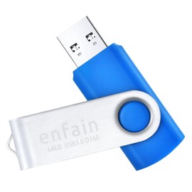 2-Pack of Enfain USB 3.0 32GB Flash Drives in Sleek Black & Blue