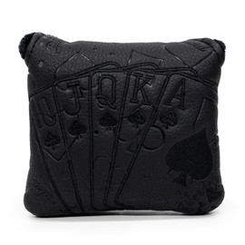 Golf Putter Cover Putter Head Cover Blade Putter Cover Golf Club Head Cover Golf Head Cover PU Leather Embroidery Black Golf Putter Headcover with Magnet, Fits All Brands