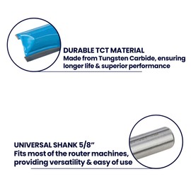 Dapetz ® 8mm Template Cutter Flush Trim Router Bit Top Bearing Twin Flute Imperial 5/8 x 1 x 5/8"