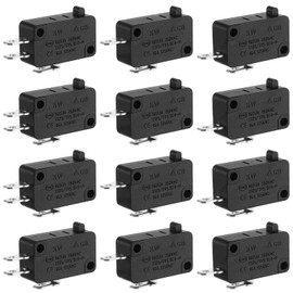 12 Pcs Microwave Oven Door Switch Replacement Part 16A 125/250V Doors Interloc Compatible with Most Microwaves Ovens 3 Styles General Microwave Door Pop-up Button