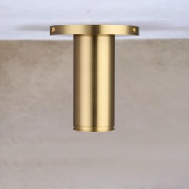 Pirxxiy Brass Cylinder Ceiling Light Fixture, Flush Mount LED Dimmable Spot Light, Living Room Hallway Kitchen Dining Room Foyer