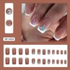 Butterfly Press on Nails White French Tip Fake Nails Short