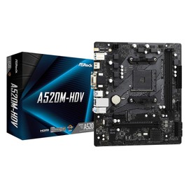 ASRock A520M-HDV Supports AMD AM4 Socket Ryzen™ 3000, 4000 G-Series and 5000 and 5000 G-Series Desktop Processors Motherboard, 32 GB memory storage