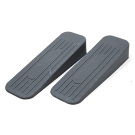 fiXte Deluxe Heavy Duty Non-Slip Rubber Door Wedge Stopper (2, Dark Grey)