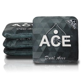 CORNHOLEACE Dual Aces - Black (Set of 4 Bags) - ACE Pro Stamped