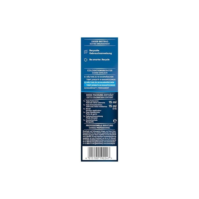 Schwarzkopf Men Perfect Beard Colouration 80 Natural Black/Brown Level 2