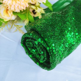 Green Sequin Fabric by The Yard Flip Sequin Fabric 2 Yards Glitter Green Sequin Fabric for Sewing Mesh Sequins Material for DIY The Wedding Dress/Pillow Cushion Cover/Tablecloth