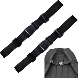 YUTOU Pack of 2 Nylon Chest Strap with Buckle Backpack Strap Durable Chest Strap Satch Replacement Buckle Lap Strap Chest Strap for Backpack for Jogging and Hiking Outside (Black)