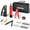 AMPCOM Ethernet Crimping Tool Kit 9-in-1 Pass Through RJ45/RJ11 Network