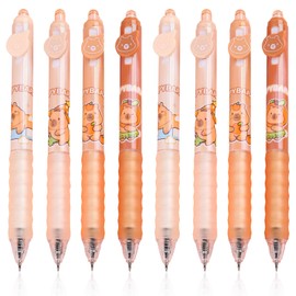 Capybara Pens, Kawaii Pens, Capybara Gel Pen Set, Cute Capybara Gel Pens, Cute Retractable Pens, for School, Office, Stationery and Party Gifts on Capybara, Pack of 8