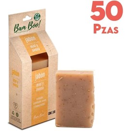 50 Pack Jabón Artesanal Natural Miel Avena 100 G Bam Boo