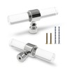 Cionyce 2 Pack Acrylic Cabinet Knobs Silver Drawers Knobs, Clear
