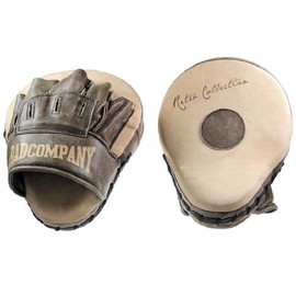 Bad Company Retro Cowhide Leather Hand Pads I Martial Arts Pads in Retro Design I Leather Boxing Pads for Boxing Training