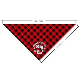 Promoted to Big Brother Dog Bandanas, Pet Dog Triangle Scarf Bandanas Bibs, Pet Scarf Accessories, Pet Baby Announcement Plaid Scarf Gender Reveal Accessories, Dog Bandana Pet Lovers Gifts (V9)