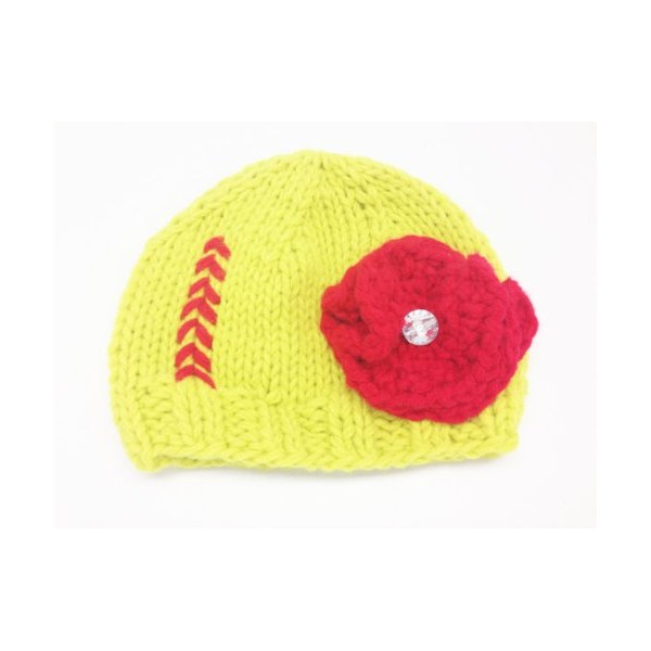 Snazzy Sports Co. Softball Knit Hat with Flower One Size Fits All