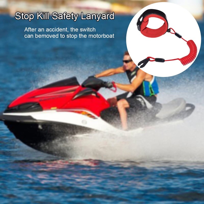EATBALE 8M0092850 Boat Safety Kill Stop Switch Connector Lanyard Cord