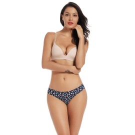 voenxe Women Bikini Underwear,Seamless Breathable Ladies Panties,No Show Comfortable Briefs Undies for Women,Hipster,5-Pack