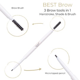 BEST Brow from BANK Beauty® (Latte). Slimline Precision Eyebrow Pencil. Duel Ended, Micro Tipped, Twist Up Easy To Create Any Brow Style.