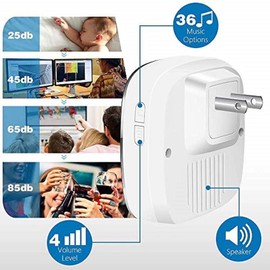 Timbres para Puertas con 1 Transmisor y 2 Receptor, Timbre Impermeable Volumen Ajustable Alcance a 280m con 36 Melodías, 4 Niveles de Volumen, LED Indicador, para Oficina, Hotel, Casa y Más. (Blanco)