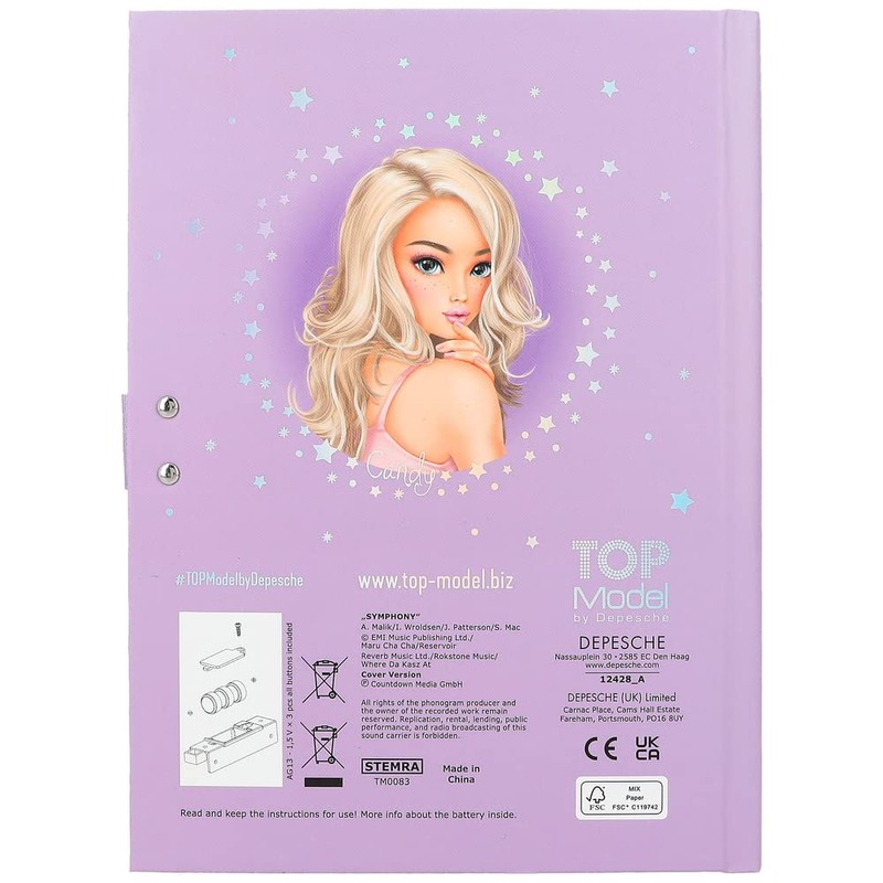 Depesche 12428 TOPModel Ballet Diary with Number Code and Sound,