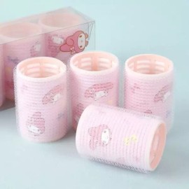 My Melody (4개 세트) 마이멜로디 헤어롤 큐티/왕구르프/구르브/구르푸/구르프/고정/구르프롤/볼륨/세팅/앞머리 (4PCS Set) My Melody Hair Roll Cute/Velcro/Bobbypin/Volume/Set/Fringe