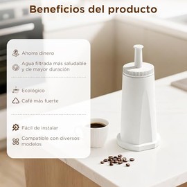 Filtro de Agua de Recambio para Cafeteras Breville BES008, BES810, SES875, BES878 Barista Pro, BES880 Barista Touch, BES980 Oracle, BES920, BES990 Oracle Touch, Paquete de 4