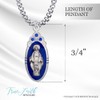 True Faith 1 Inch Sterling Silver Oval Miraculous Medal Necklace,