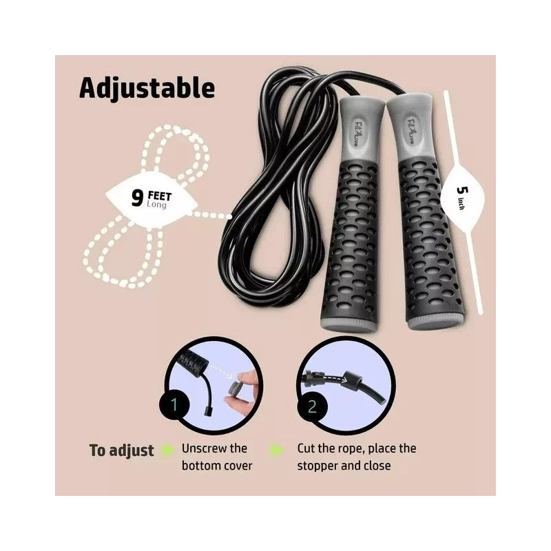 Beyond Fit Cuerda Para Saltar 275cm Mango Antideslizante Ajustable