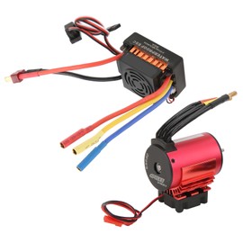 3650 3100KV Brushless Motor with Heat Sink and 60A Waterproof Electronic Speed Controller Set for 1/10 RC Car