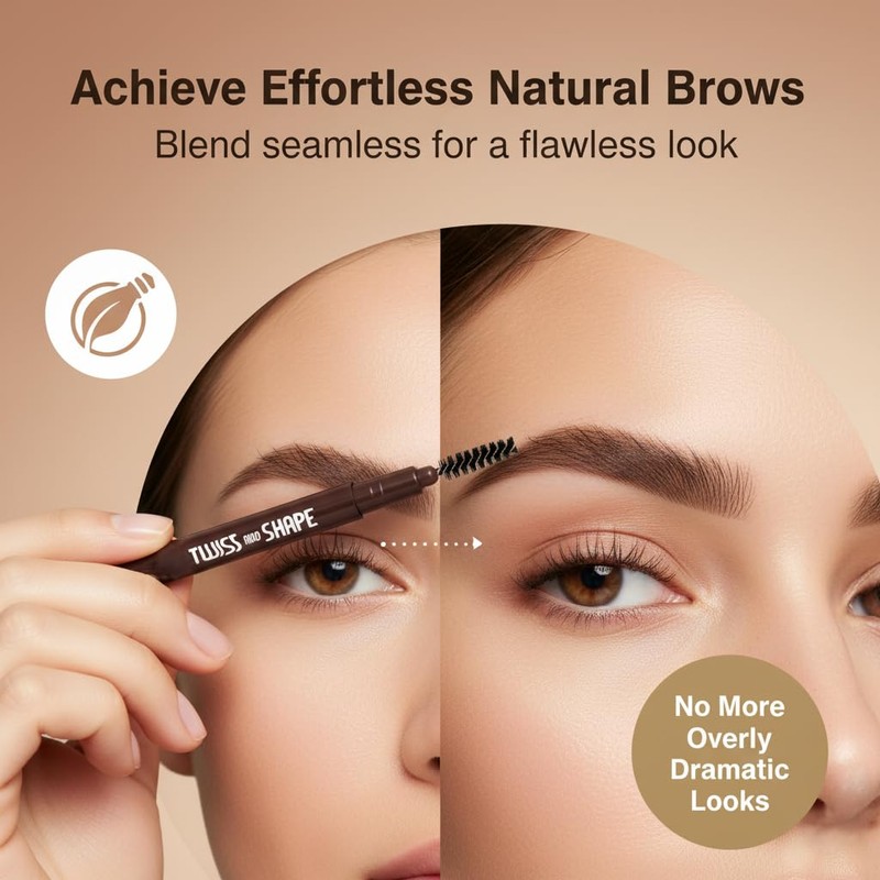 2x Eye Brow Pencil Twist and Shape Combi, Brown –