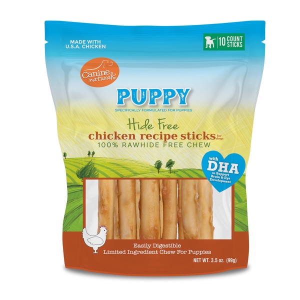 Canine Naturals Puppy Chicken and Rice Chew - Rawhide Free