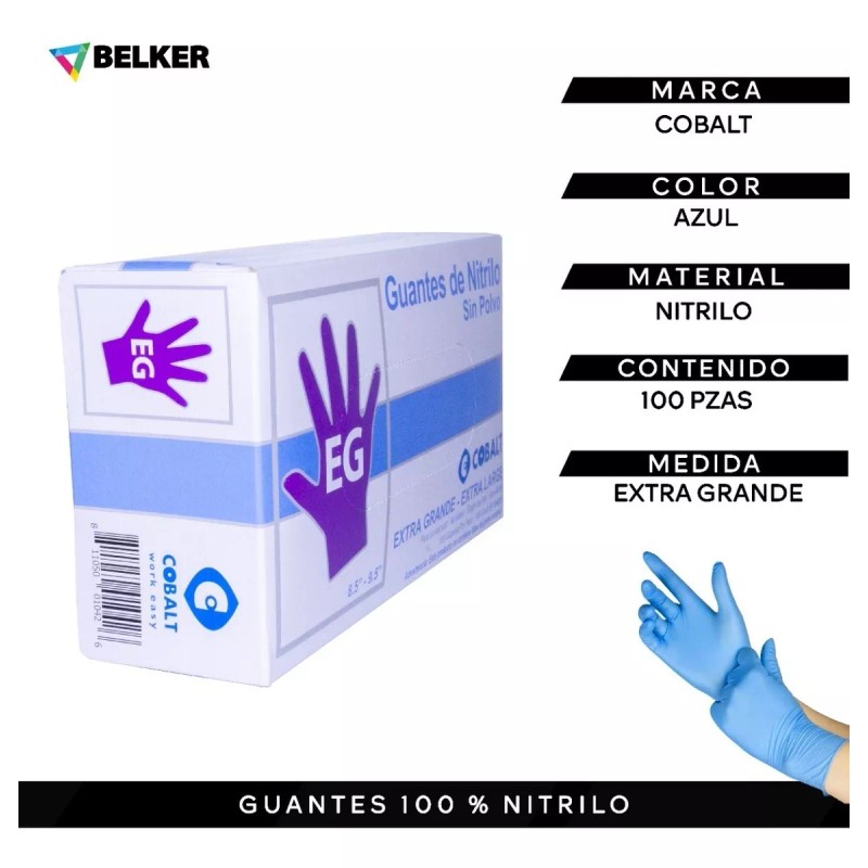 Cormedic Guantes 100 % Nitrilo Sin Polvo 10 Cajas /100