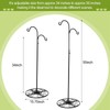 Blulu 34-55 Inch Adjustable Black Iron Shepherd Hook with Base