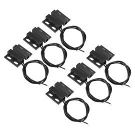 PATIKIL Magnetic Reed Switch Set of 6 NC Wired Surface Mount Magnetic Contact Switch for Door Window Black