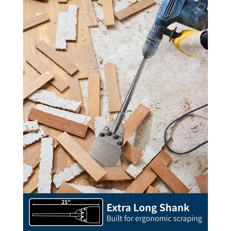 SDS Max Floor Scraper with Replaceable Blade, Firecore 6 Inch