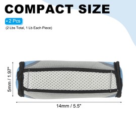 PATIKIL Hand Weights for Women Men 2 Lbs Total (1 Lb Each) Soft Dumbbells with Straps Walking Weight Set for Running Workout Jogging Aerobics Jogging, Blue