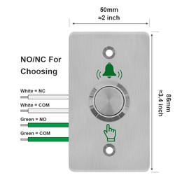 Waterproof IP67 Door Bell Button Switch Stainless Steel NO&NC Output