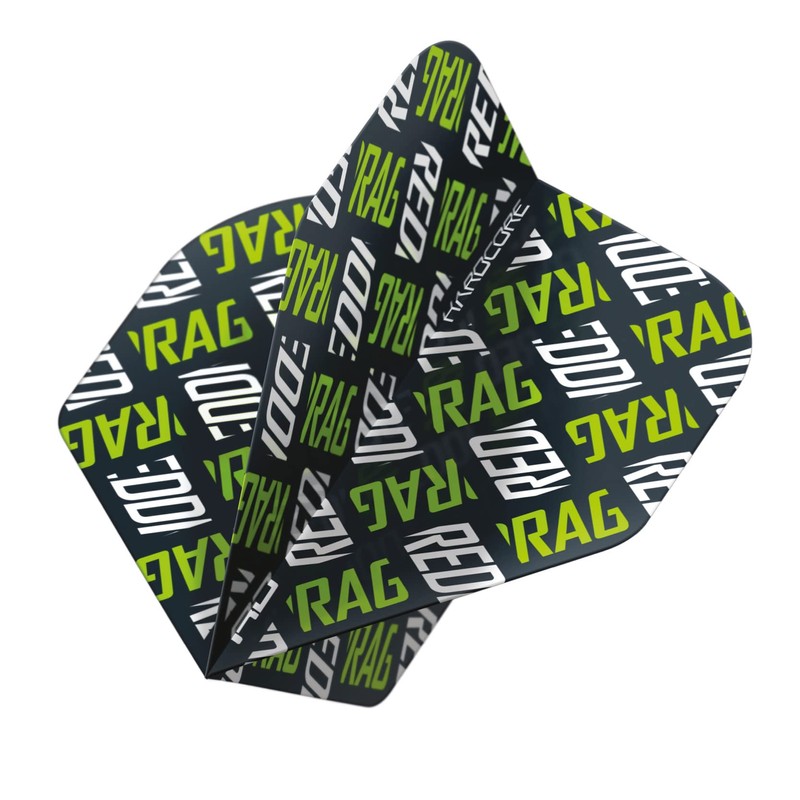 RED DRAGON Hardcore XT Green and White Logo Dart Flights