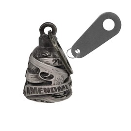 Motorcycle Bell with Hanger for Biker, Good Luck Biker Bells & Motorcycle Accessories, Keychain Luck Bell, Gun, Medium