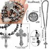 Aswitnove 8mm Hematite Rosary Beads Catholic for Men, Obsidian Rosary