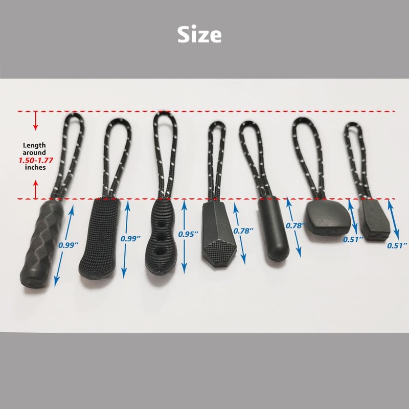 HOLDALL 70 Pack Zipper Pull Replacement, 7 Styles Paracord Zipper