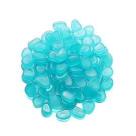 ETOPARS 200Pcs Light Blue Glow in The Dark Pebbles Rock Luminous Cobblestones Glowing Pebbles Stones for Garden Walkway Aquarium Fish Tank Patio Lawn Decoration