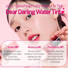 ETUDE Dear Darling Water Tint – Orange Ade | Korean Lip Stain & Lip Tint for Hydrated Pink Lips, Smudge-Proof Long-Lasting Lip & Cheek Makeup | K-Beauty Gift, Stocking Stuffers