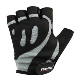 Wilhelm Sell® Non-Slip Sports Gloves for Fitness Training and Cycling Tours, Half Finger Gloves for Cycling and Bike, Men and Women, Unisex (1 Pair-Size L Black/Grey Flame)