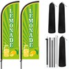Remagr 2 Pack Lemonade Feather Flag 7 ft Advertising Swooper
