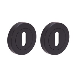 HANDLEZONE® 2 Pack Keyhole Door Lock Escutcheon Covers - Black Matt